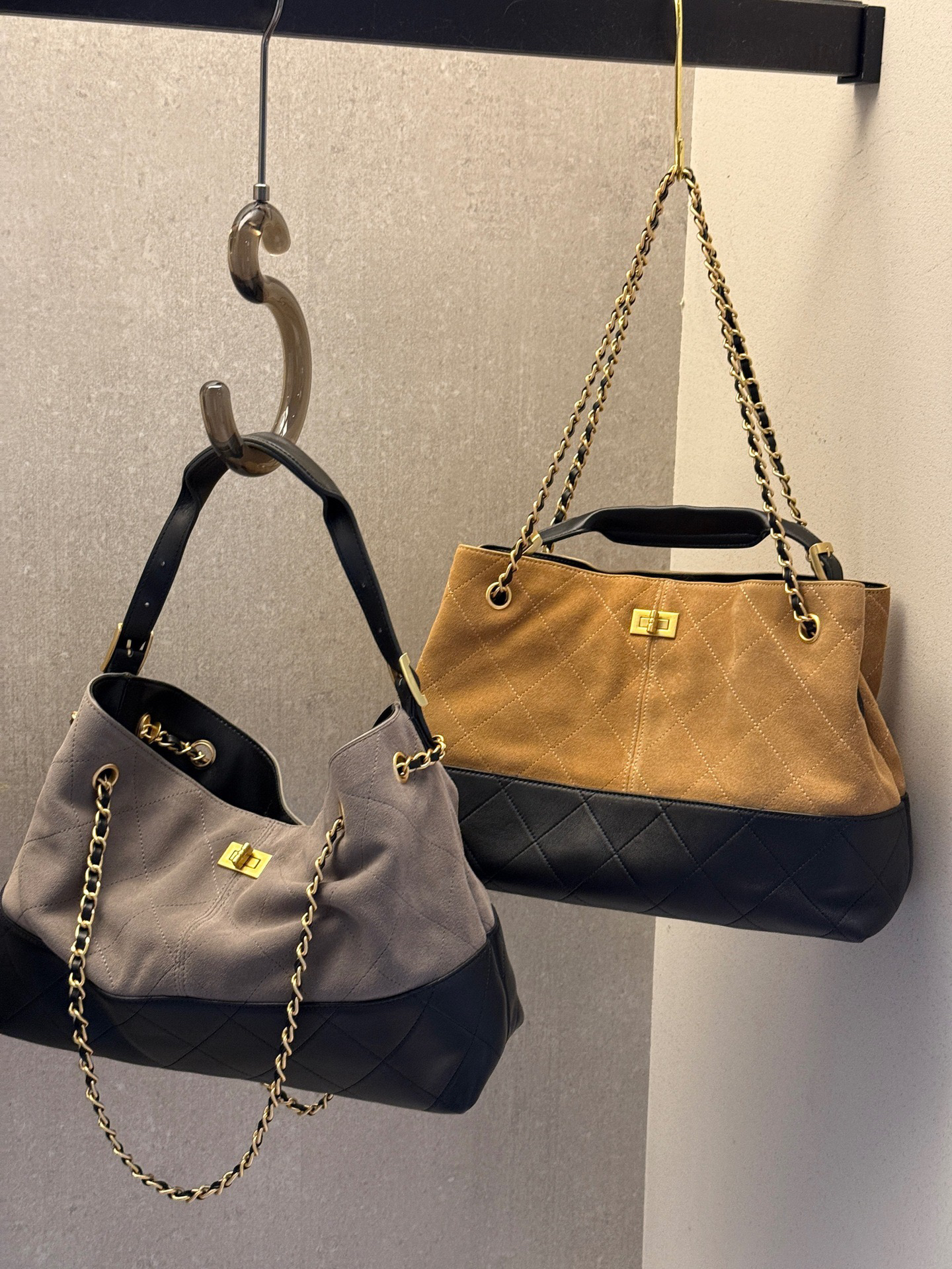 【里度】复古高级感小香风链条腋下包女2025新款麂皮托特包大单肩包