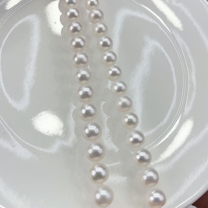 淡水珍珠颈饰银S925镶嵌卡8极光冷白