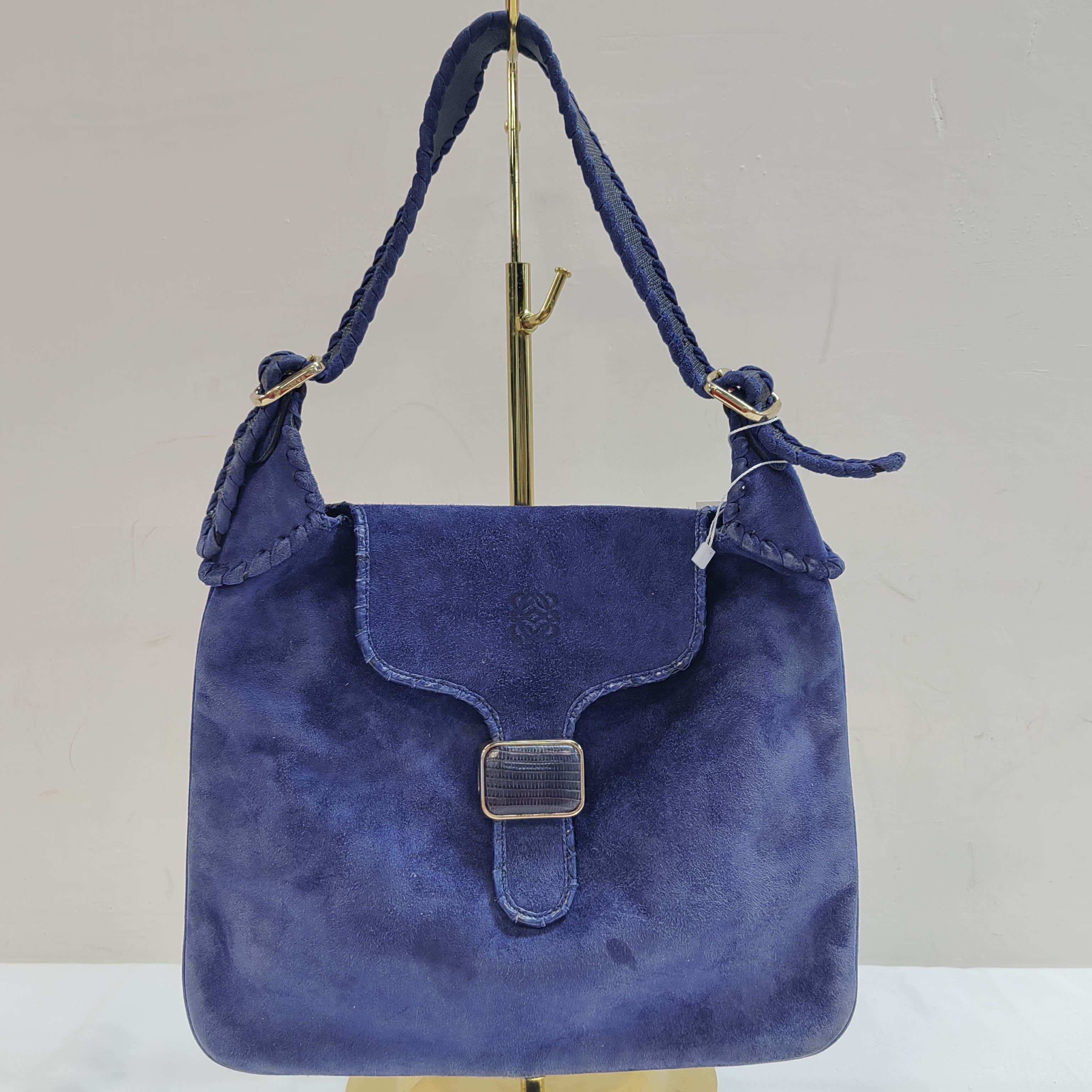 95新 GUCCI/古驰 28-03蓝色麂皮单肩包