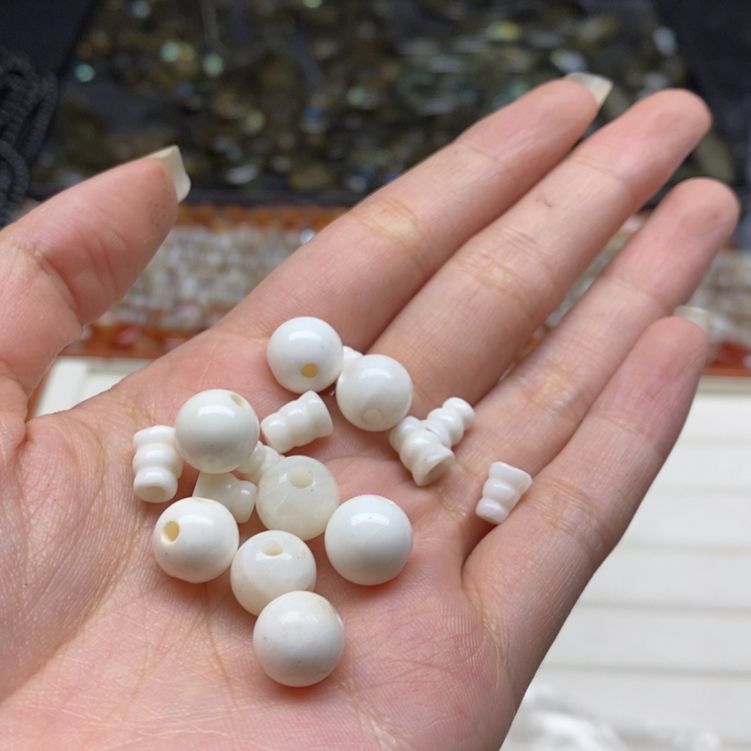 玛瑙/玉髓未镶嵌珠宝半成品8套车贝壳三通10mm