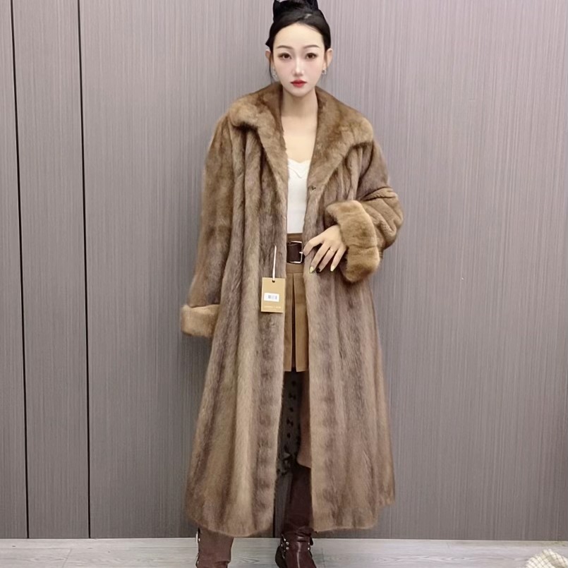 长款立翻领女中长款均码艳红啡原色