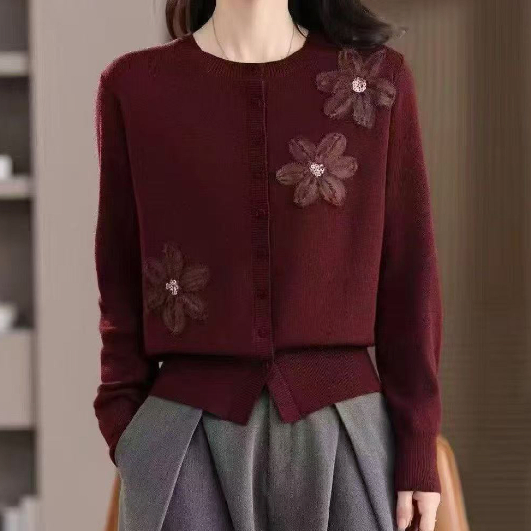 镂空女薄款短袖宽松夏季毛针织衫休闲圆领开衫百搭