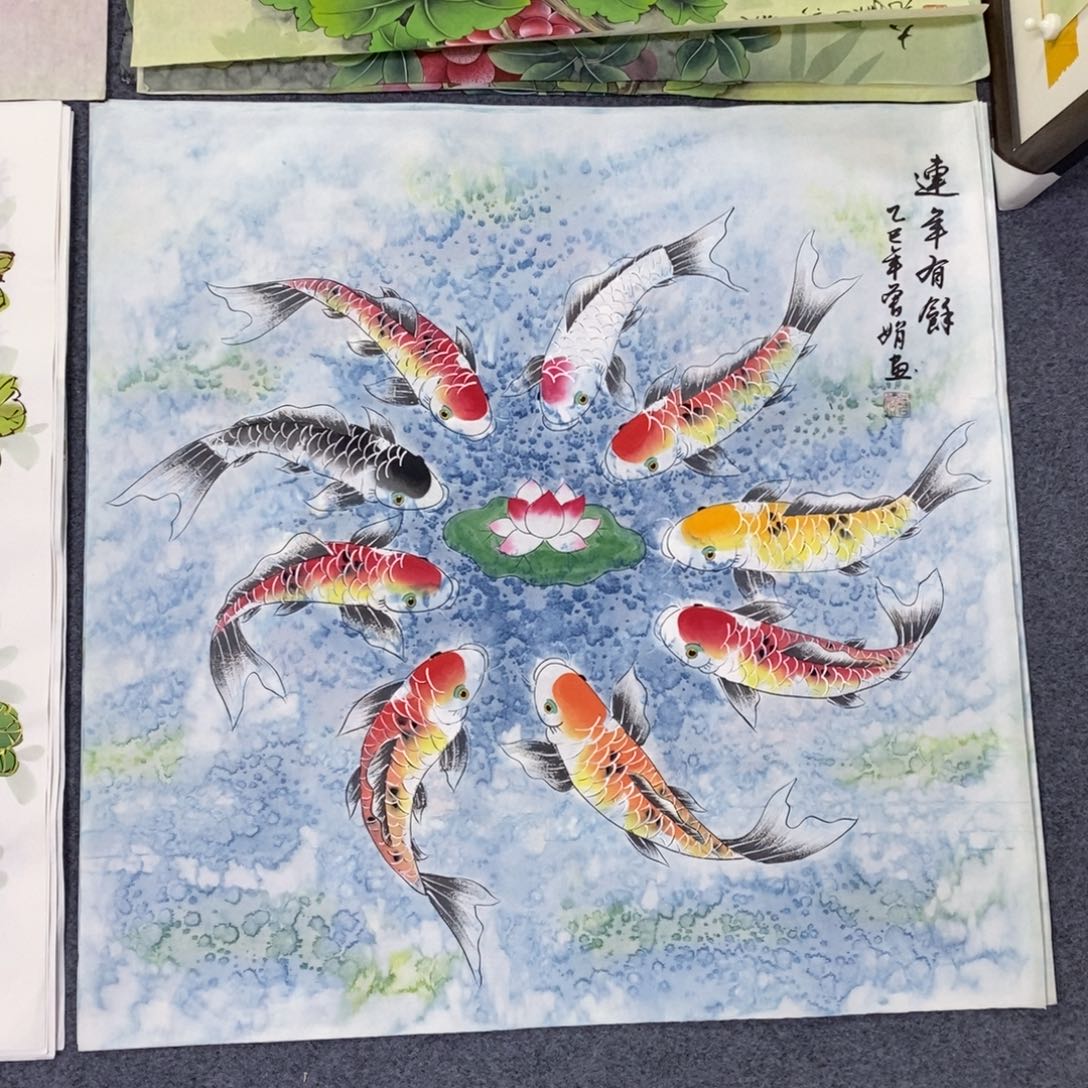 国画尺寸68✖️68精品斗方手绘画