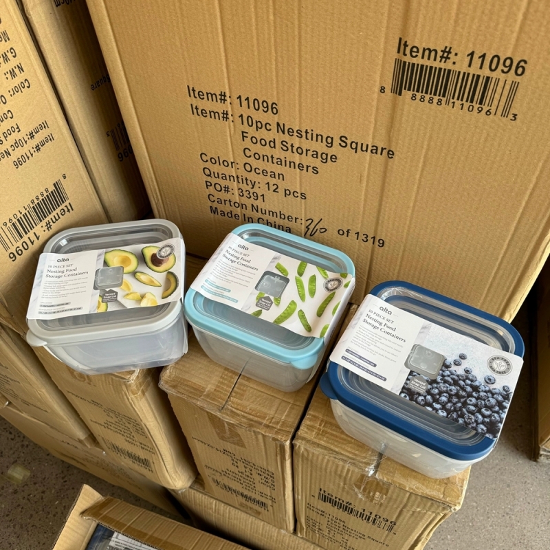 一套5只！美单防漏密封盒可微波炉加热冷藏多功能储物食品保鲜盒