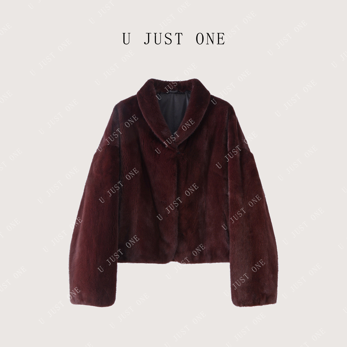 【U JUST ONE】水貂高级时尚立领皮草外套UJ00083