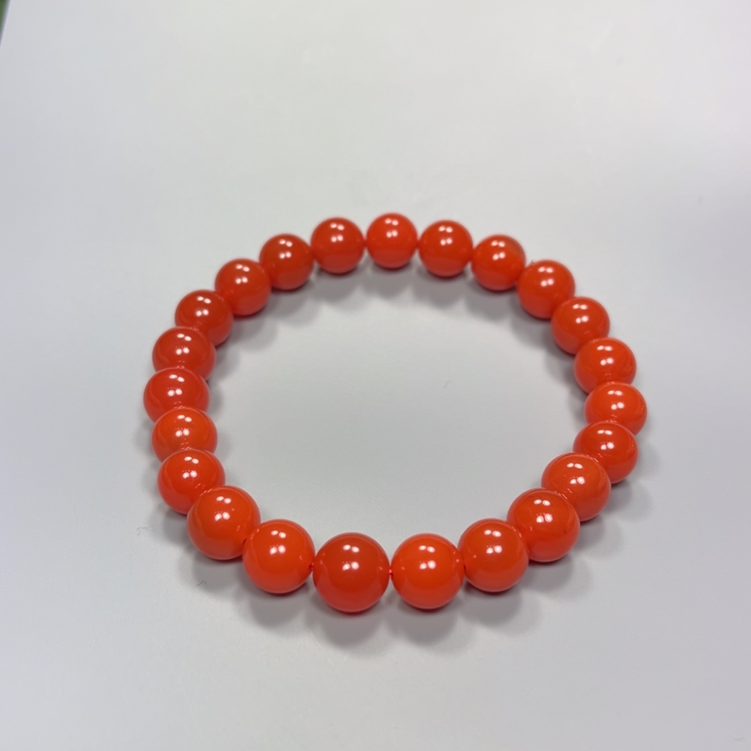 南红玛瑙圆珠单圈8mm大陷坝未镶嵌
