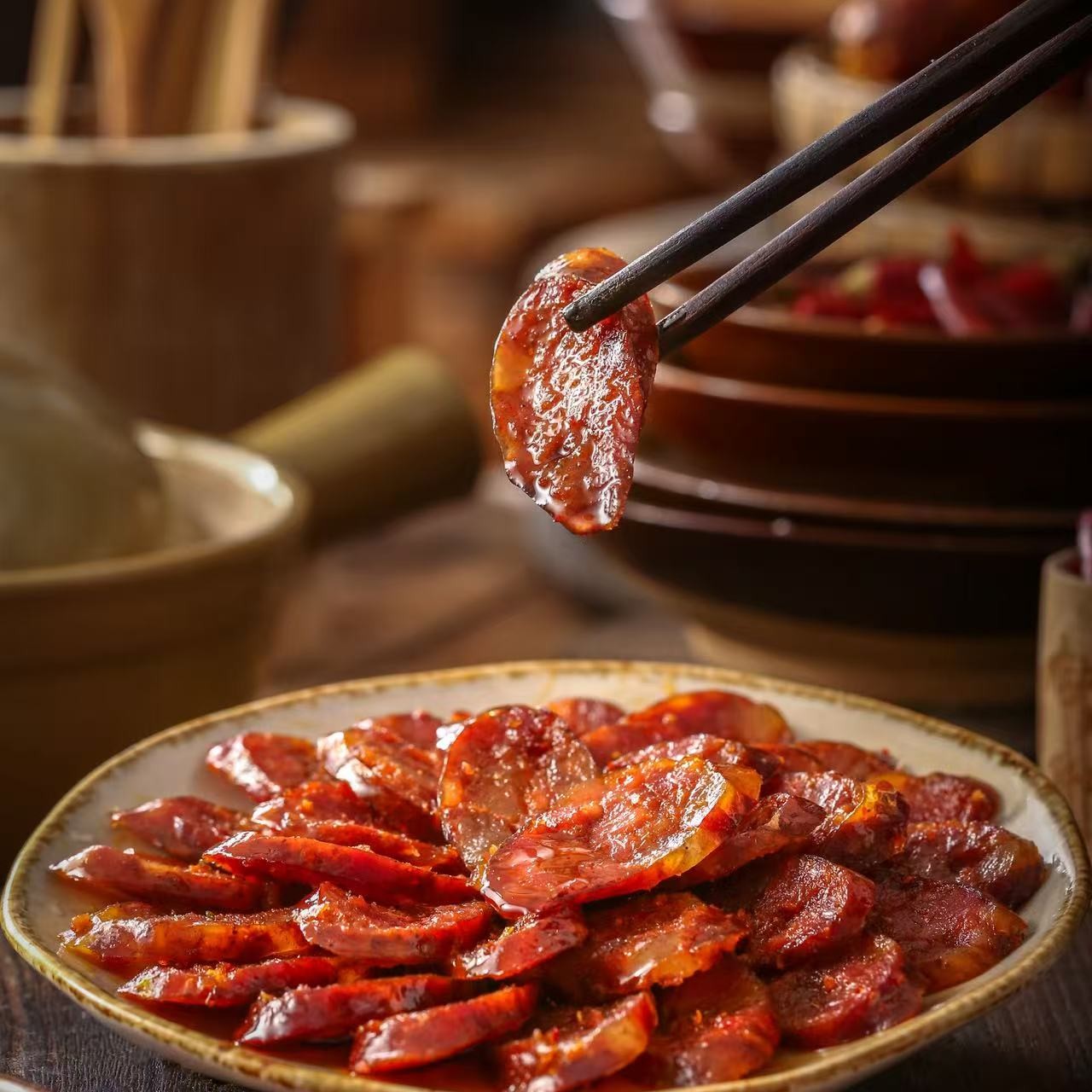 正宗川味麻辣五香广式烟熏手工腊肠