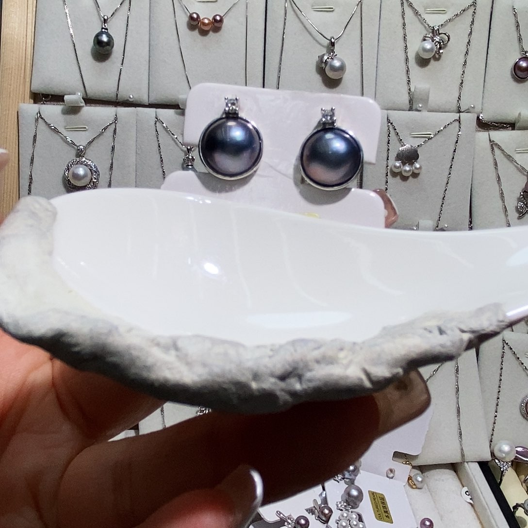 无非金属极光海马贝耳钉