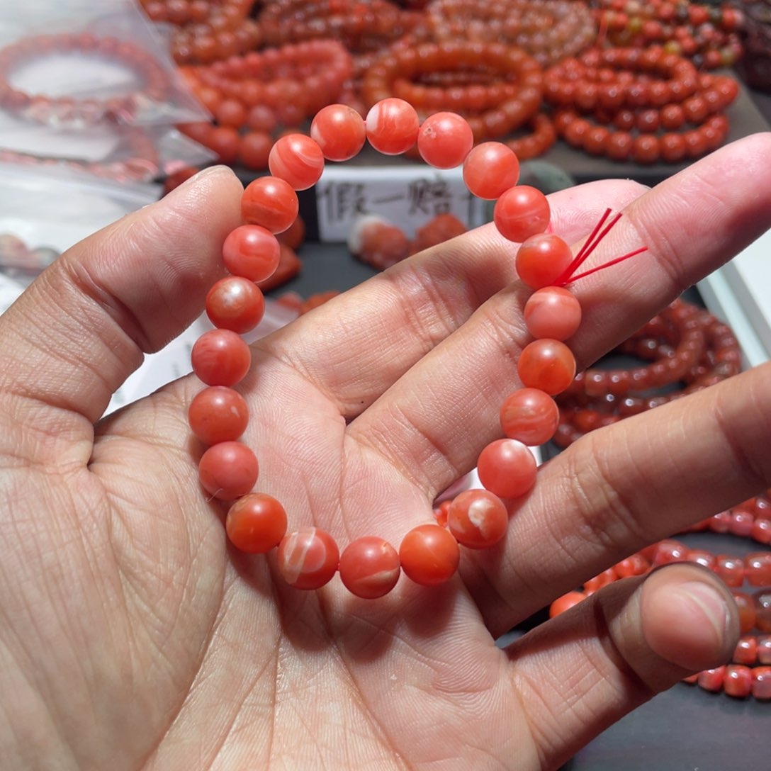 南红玛瑙手链未镶嵌
