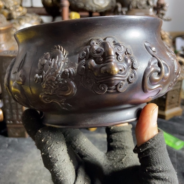 铜器工艺品摆件香炉摆件