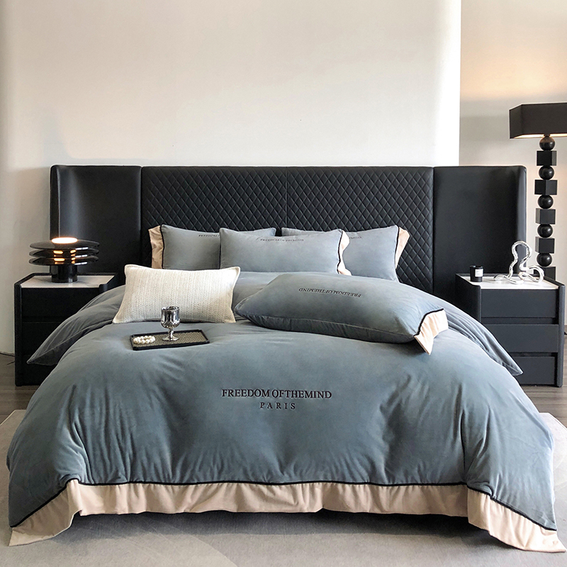 冬季A类婴儿绒保暖床笠四件套