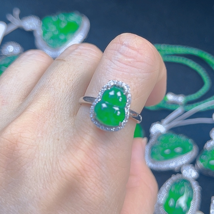 翡翠吊坠(不含链)银S925镶嵌