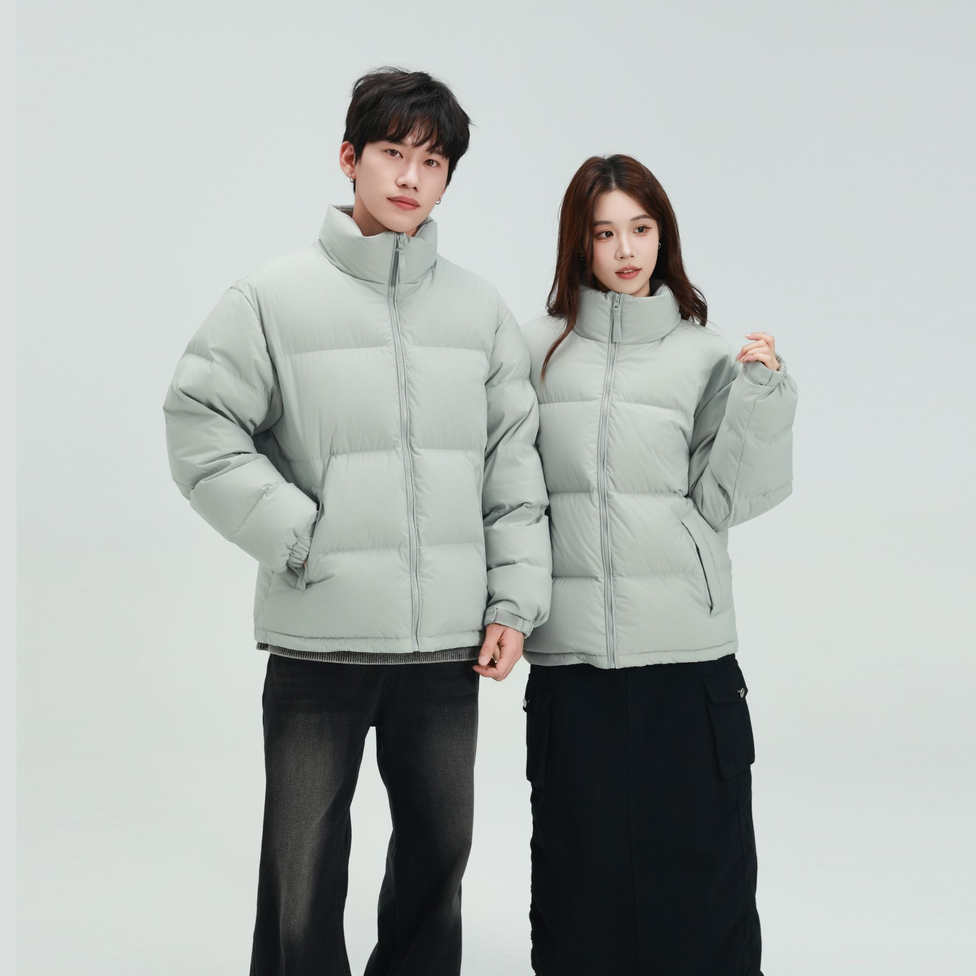 【叁个黄】冬季新款95白鸭绒黑色加厚短款情侣款羽绒服女外套男16