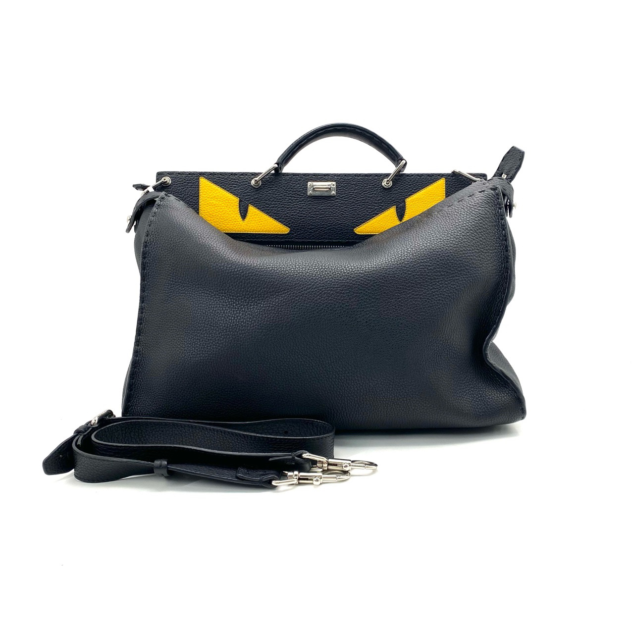 99新 FENDI/芬迪 男士 黑色全皮小怪兽公文包 尺寸40/30 经典