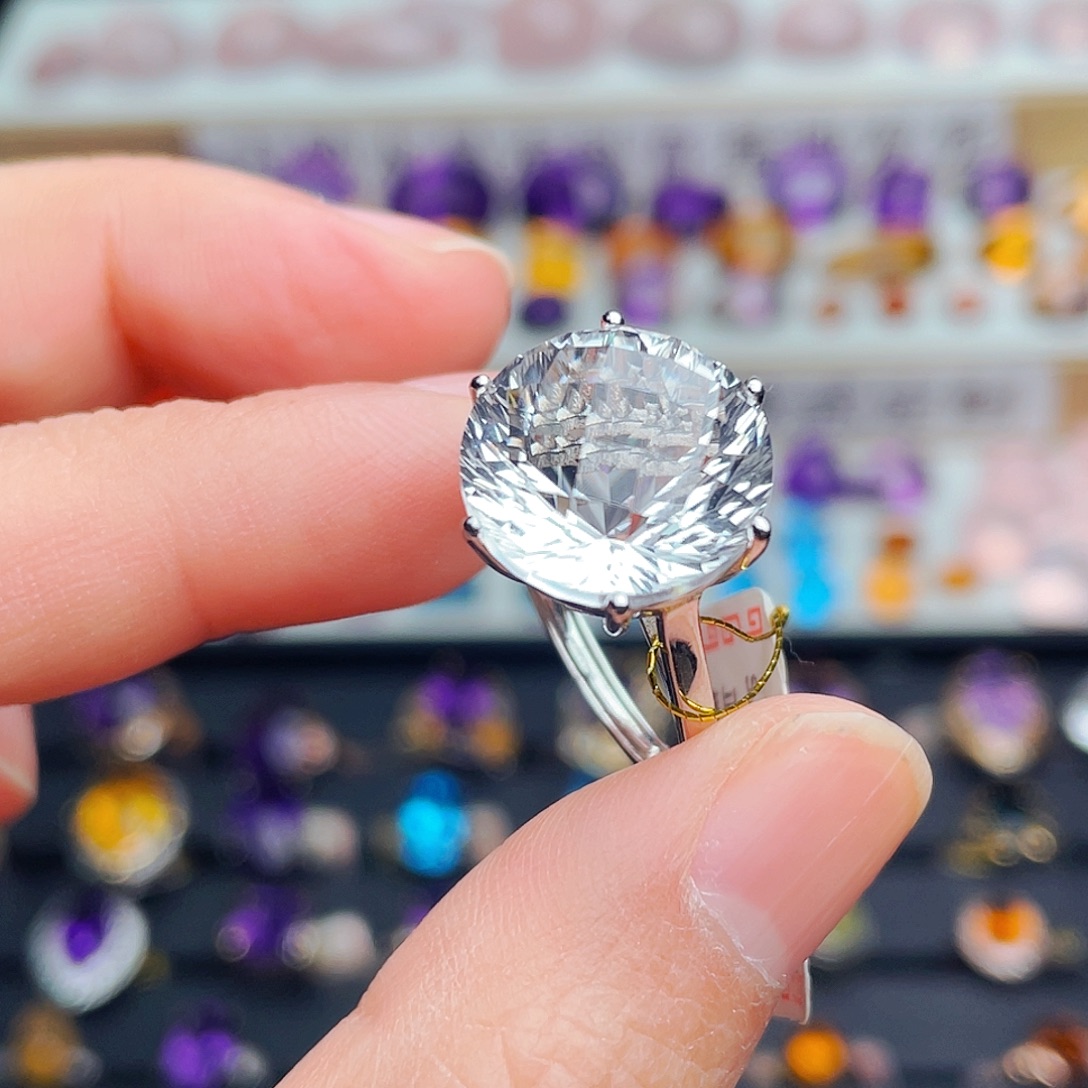 水晶银S925镶嵌珠宝半成品天然保真