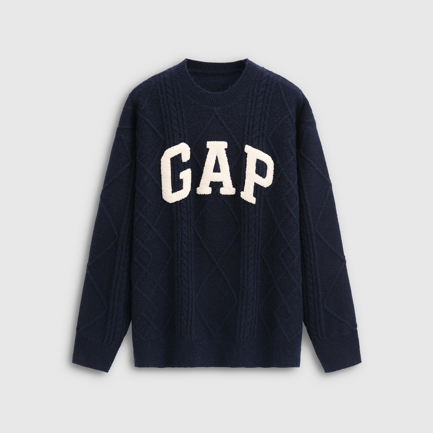 【成毅代言】Gap抱抱针织系列秋季Logo毛巾绣宽松休闲针织衫792233