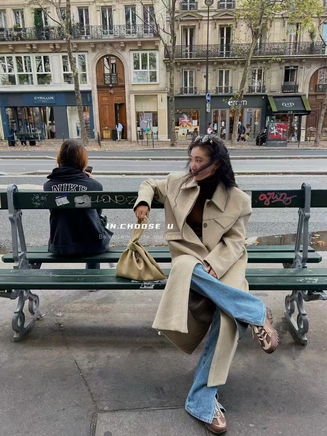 IN choose u笑笑家 韩版羊毛毛呢外套呢大衣#87278