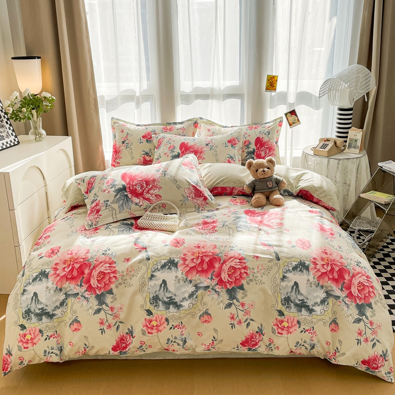 百搭花前月下印花四件套