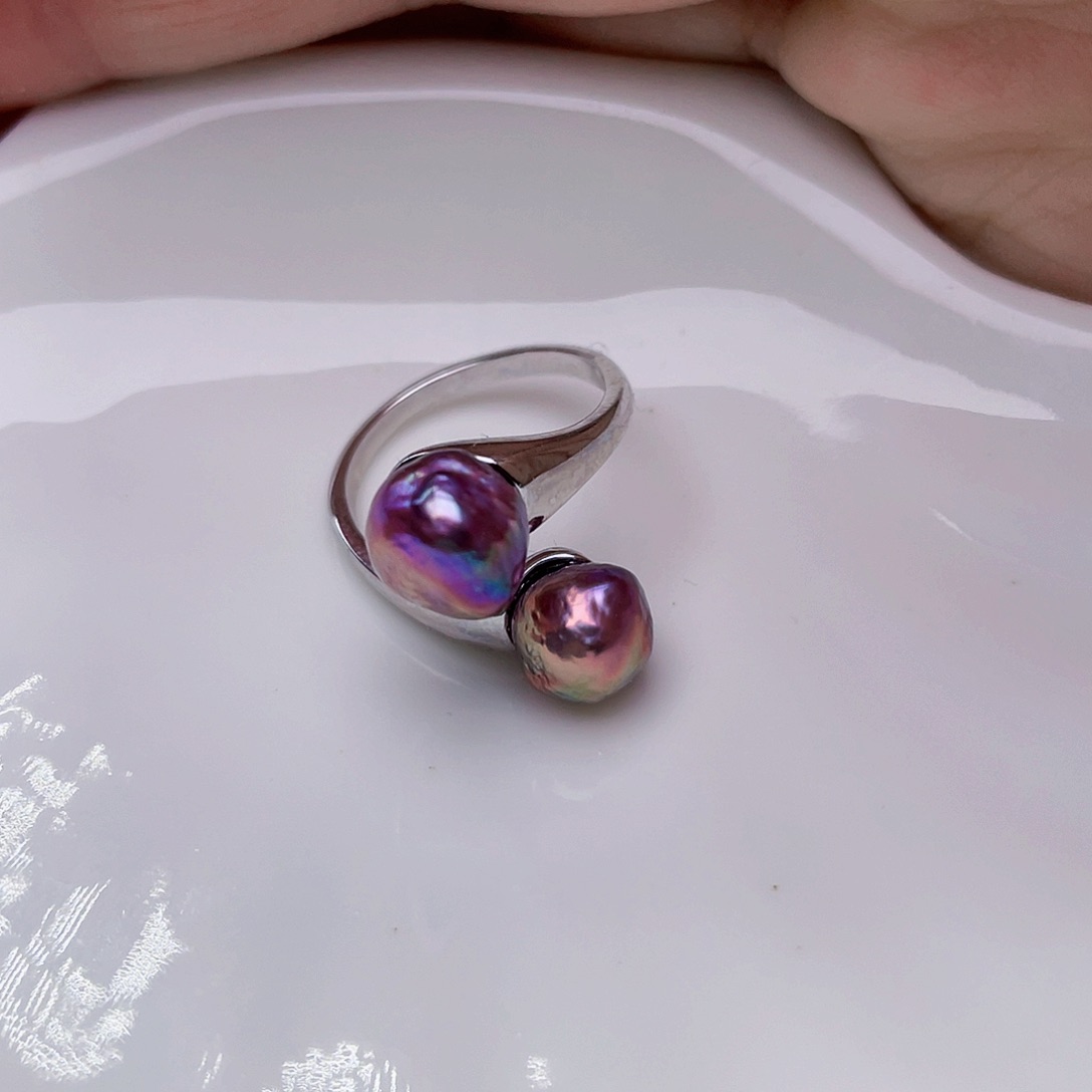 淡水珍珠戒指未镶嵌豆*妞