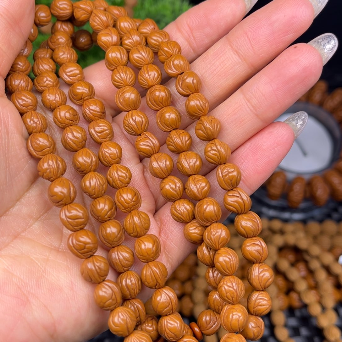 不***点文玩核桃吊坠玉龙脊108颗脖挂