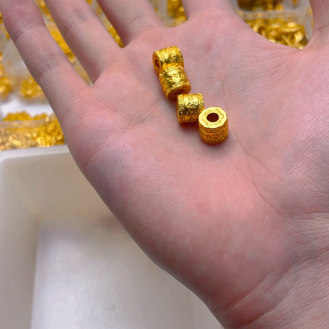 锆石铜合金护身符桶珠1个