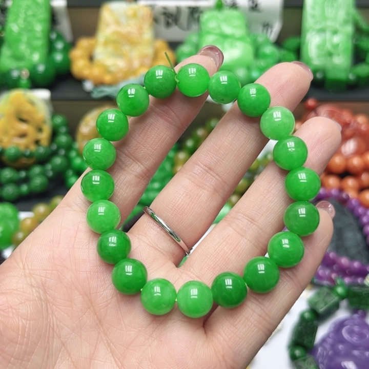 翡翠未镶嵌手链手串21