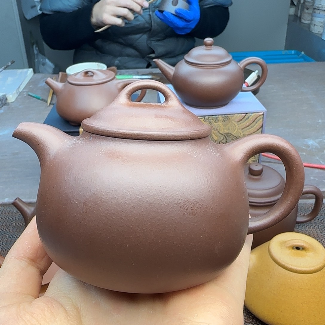 茶壶紫砂紫泥胖壶