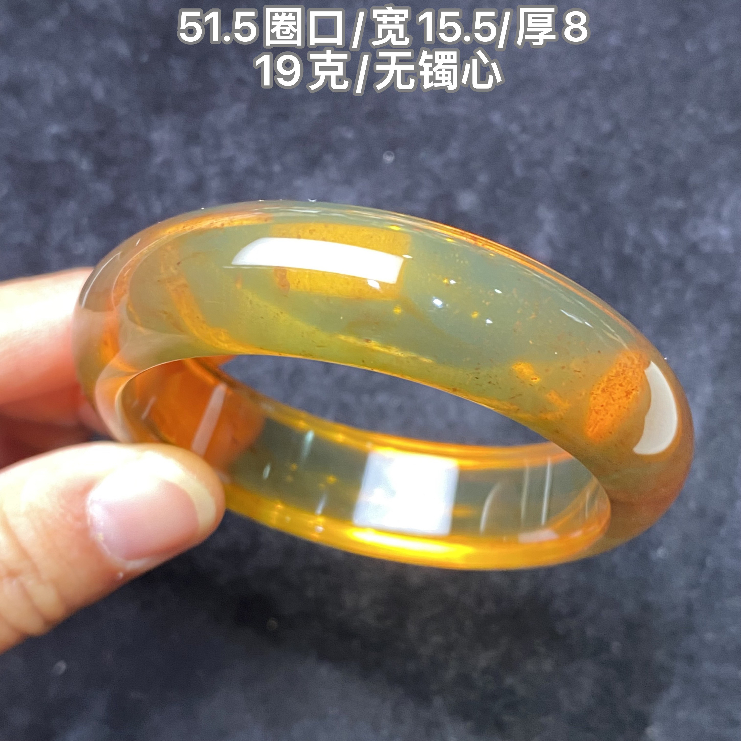 【小伊琥珀】51.5圈口金棕手镯「无镯心」