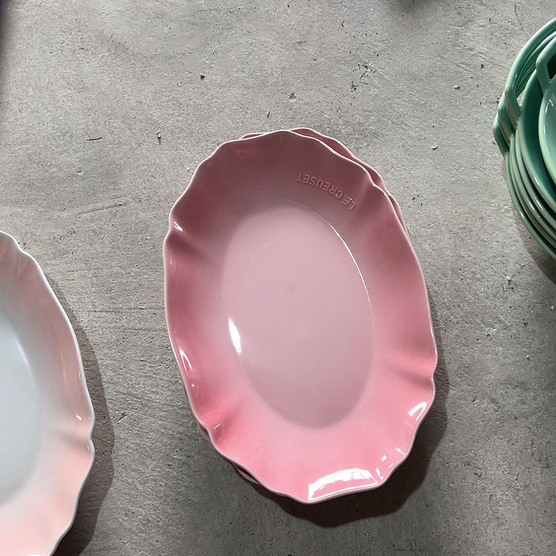 陶瓷 花韵长方盘 粉色色色