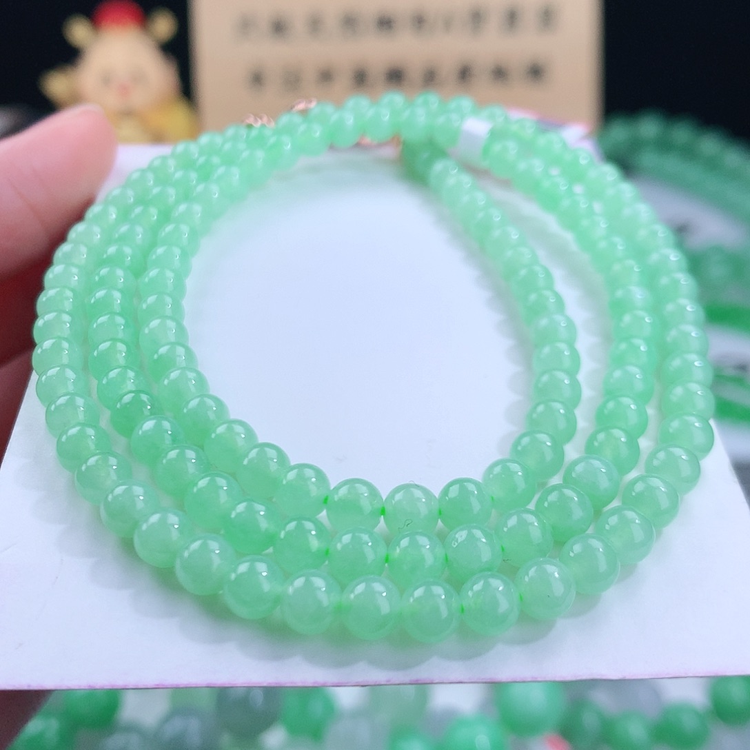 翡翠手链未镶嵌卡4.8mm