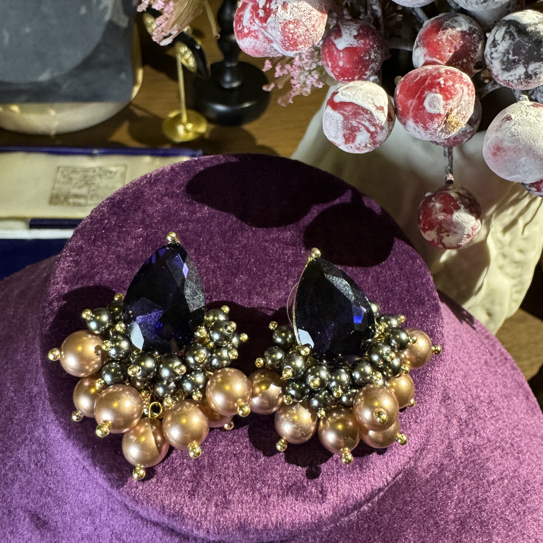 铜合金仿水晶耳饰 「029」高高vineiage高定版本出口耳饰