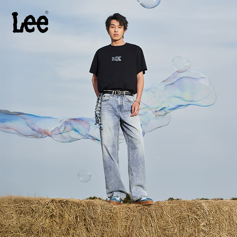 Lee凉凉裤【雪雾蓝601宽松直筒】夏日穿搭琥珀流光轻薄牛仔裤