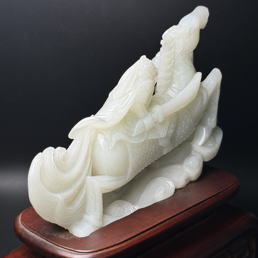 和田玉马摆件高220mm净尺寸195×116×49mm净重917g