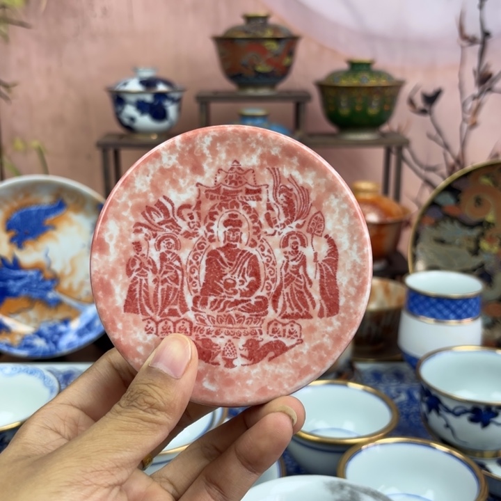 欧***米盖碗陶景德镇手工手绘陶瓷