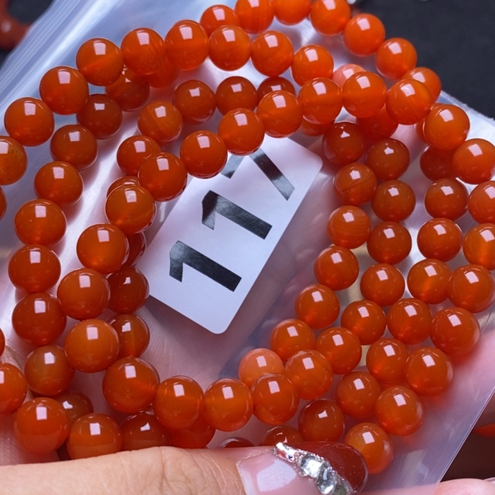 南红玛瑙手链未镶嵌雪*