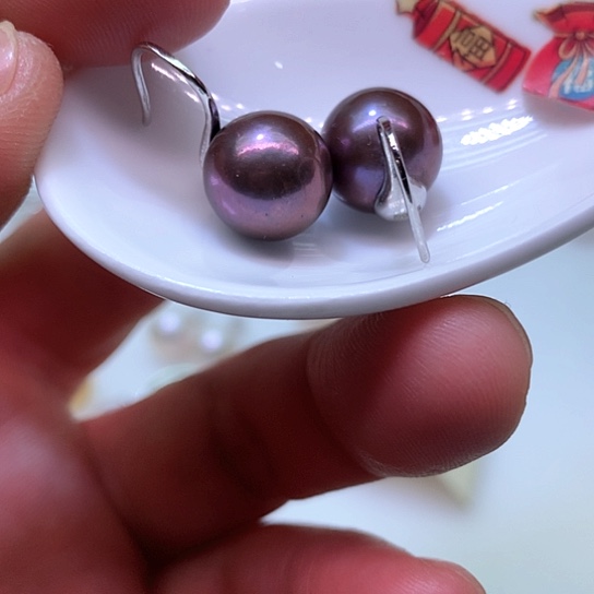 淡水珍珠耳饰银S925镶嵌