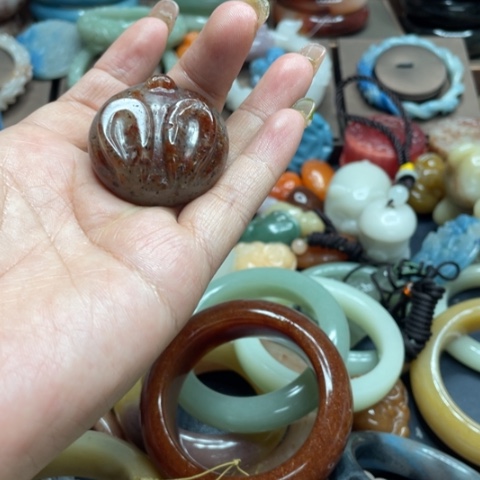 合金石英质玉（黄龙玉）手链