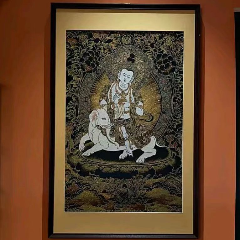 【普贤菩萨】唐卡装饰画适用于茶室玄关客厅背景墙