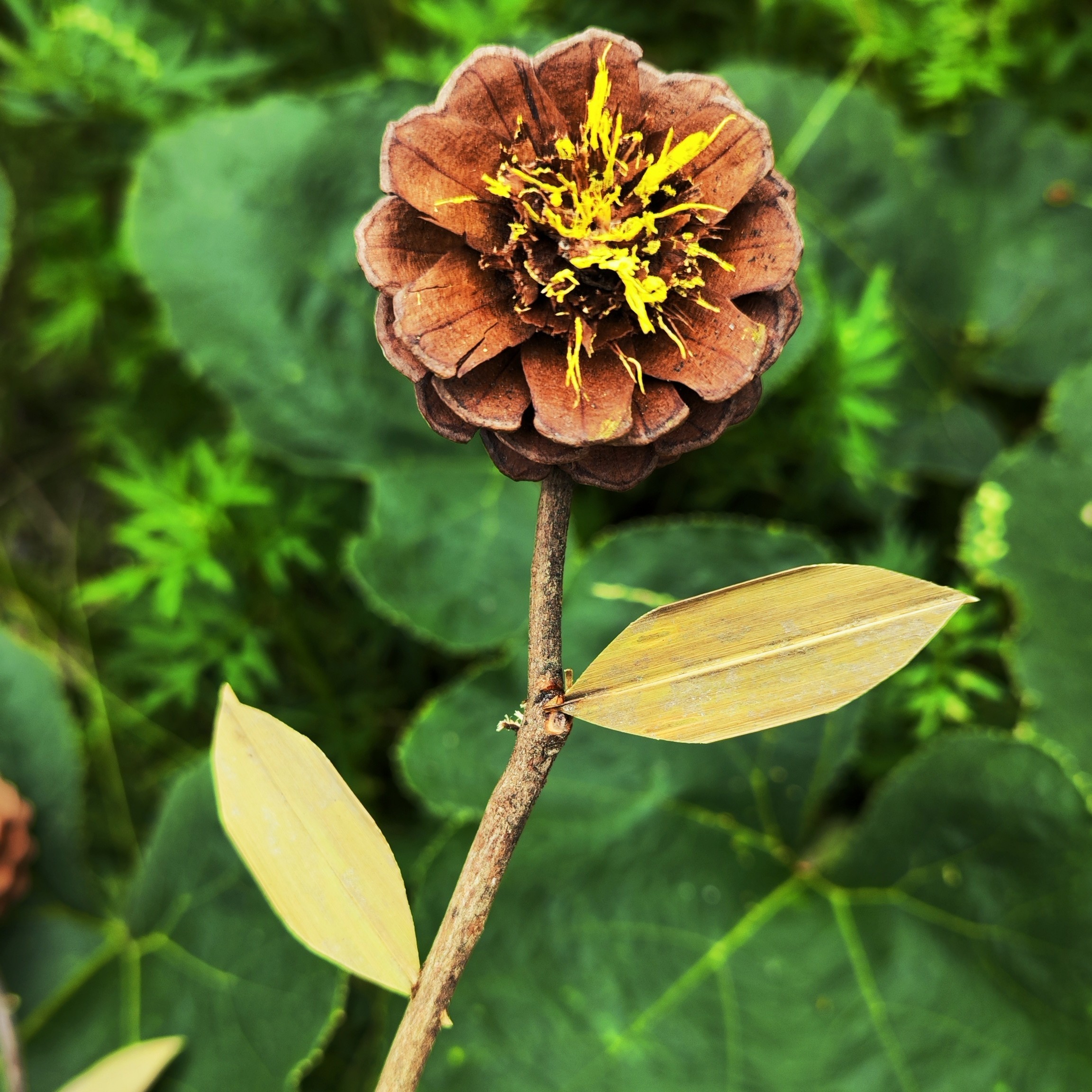 【上新】创意松果制花朵雅致工艺美术摆件饰品礼物