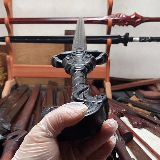 黑檀木木做旧一米凌虚