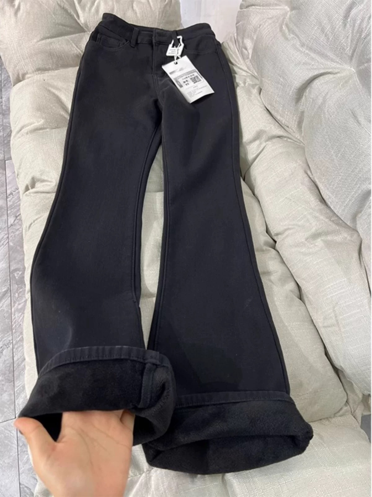 高腰弹力复古微辣裤