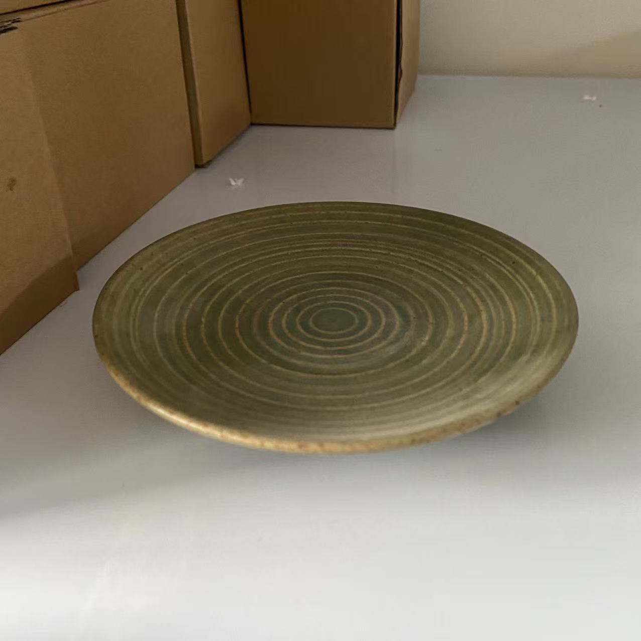 焦糖绿圆碟 14cm LXD133