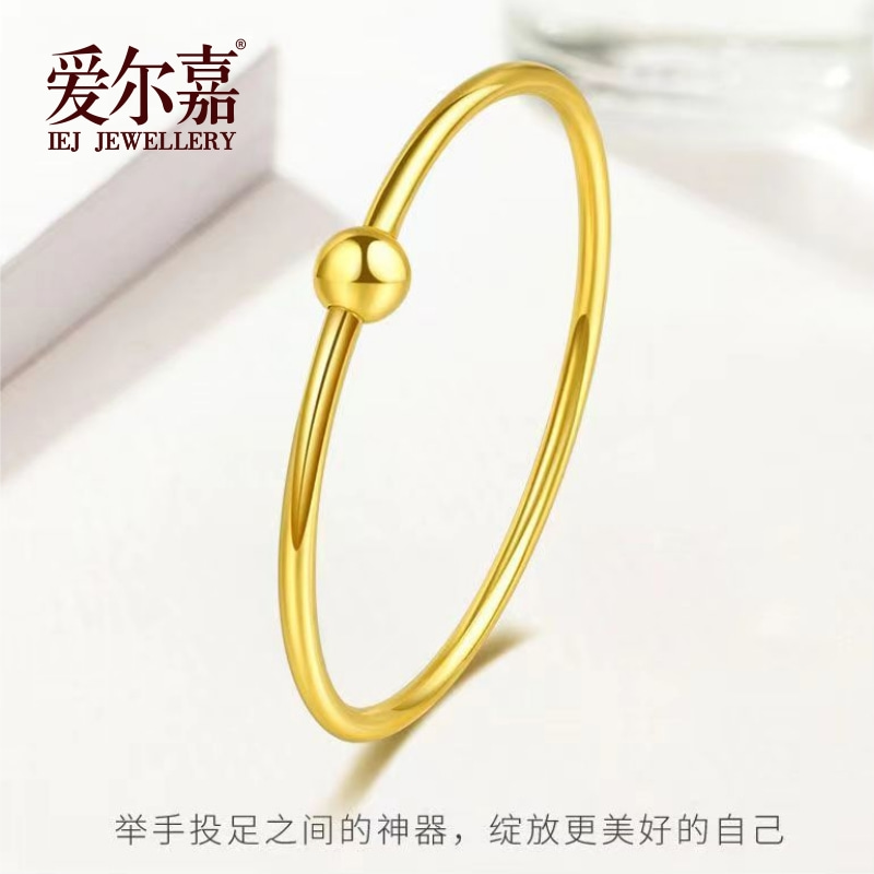 【十年金店】投资金足金999开口螺丝款光珠转运珠贵妃时尚送礼