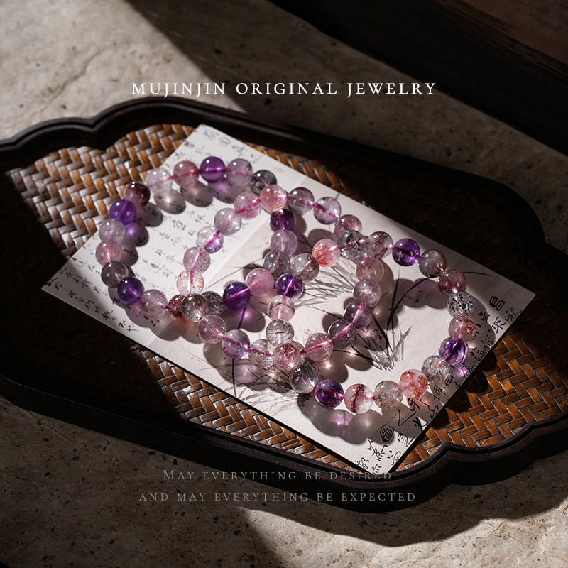 【木槿槿】天然仙女超七水晶手串女款9m百搭手链XL2503多样性发其一