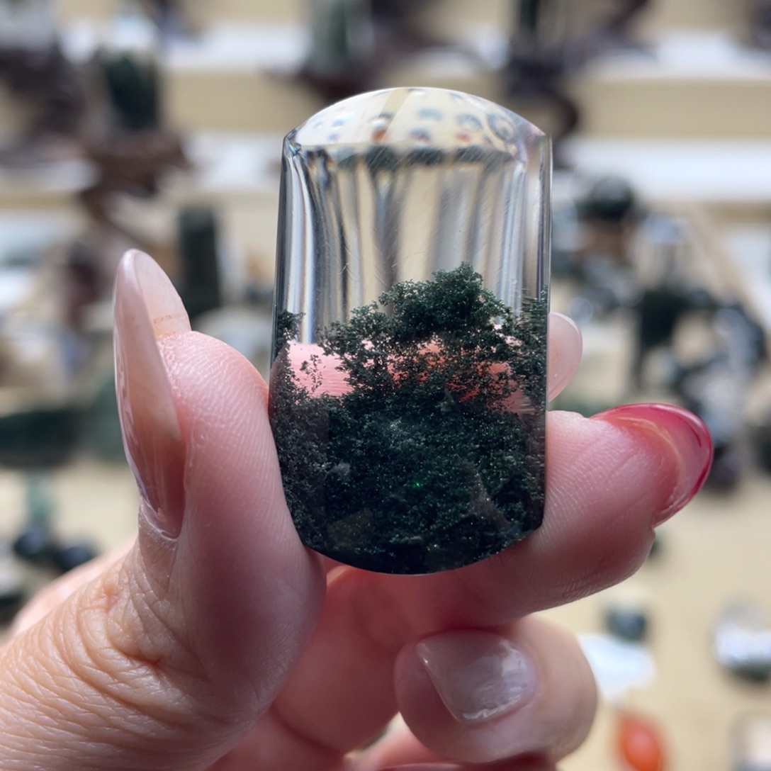 颈饰未镶嵌水晶绿幽灵吊坠
