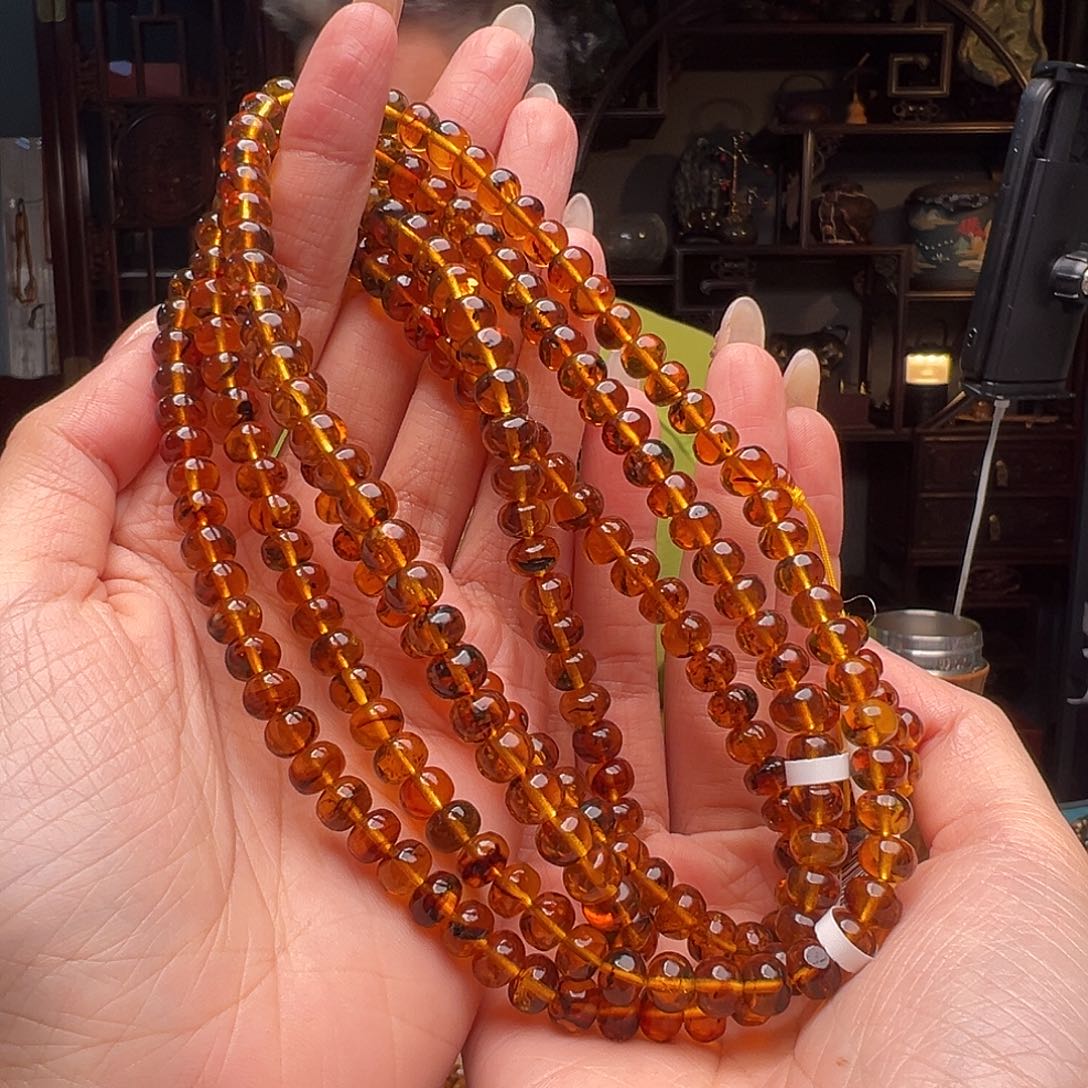 琥珀裸石未镶嵌抚顺琥珀20073多样性发其一7mm