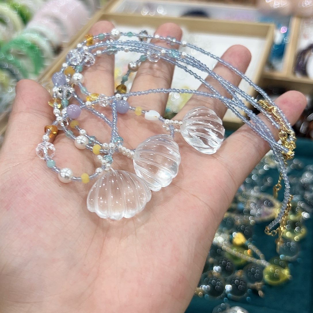 水晶手链未镶嵌贝白水晶吊坠