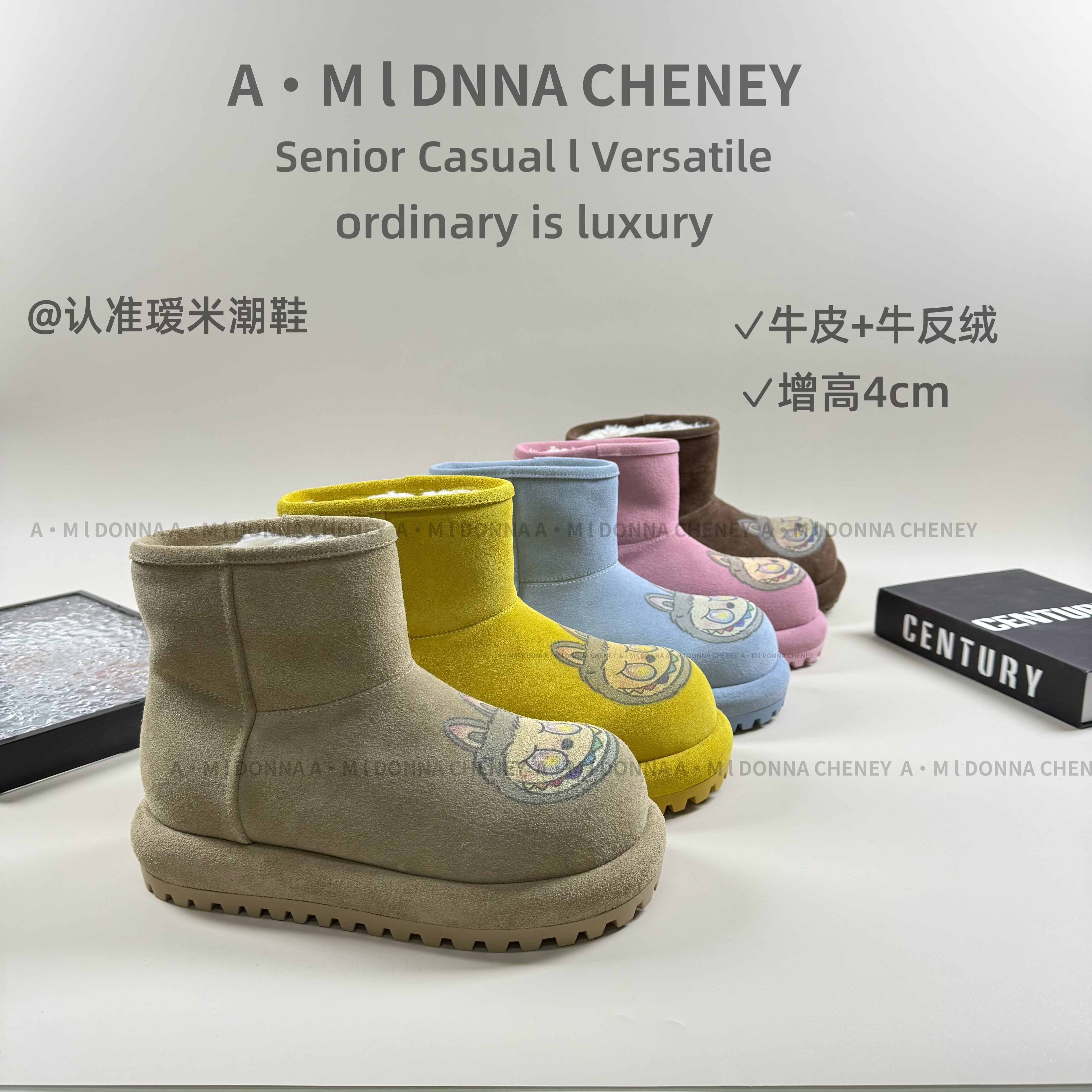 A.M 女鞋I 童话世纪小暖靴 I冬季卡通加绒厚底雪地靴4cm110-26