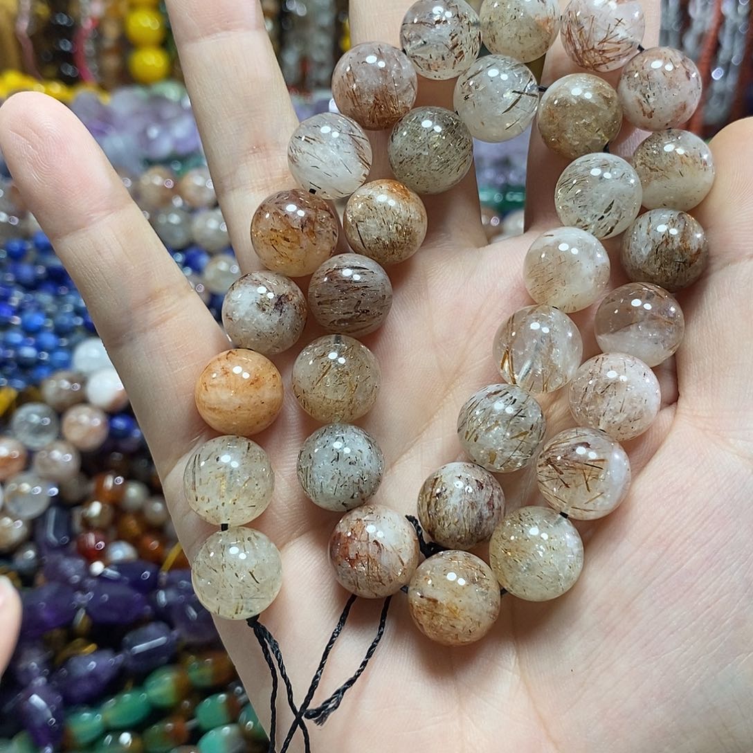 玛瑙/玉髓未镶嵌珠宝半成品超七卡13mm一条