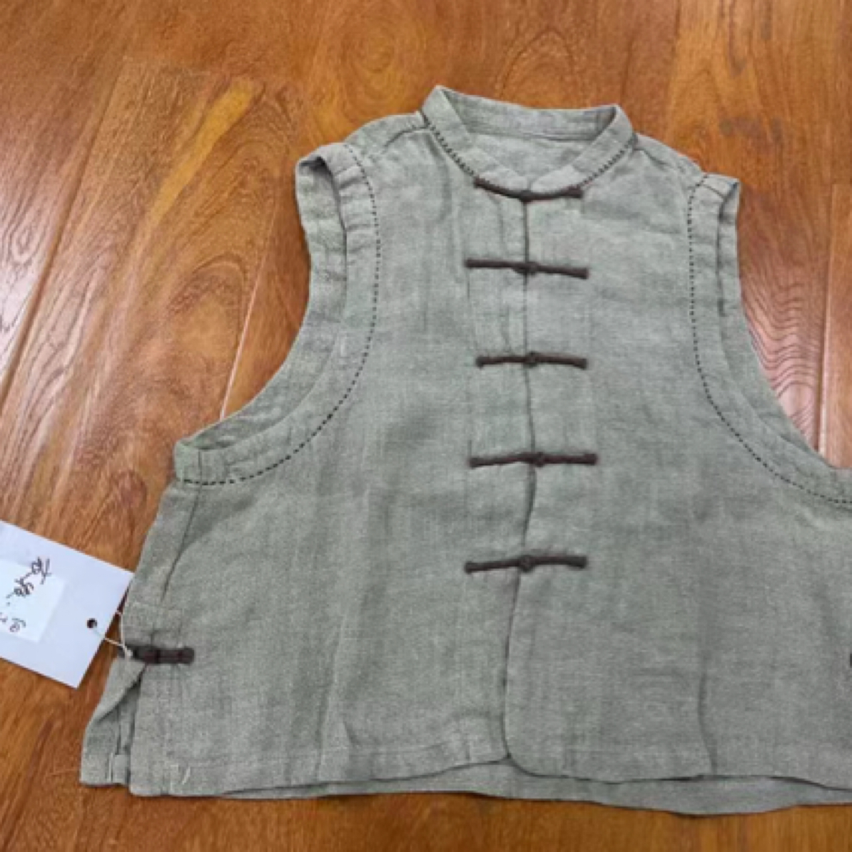 忆古朴拙衣牧了然春夏禅意双雨露色织对襟盘扣多手工马甲